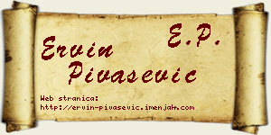 Ervin Pivašević vizit kartica